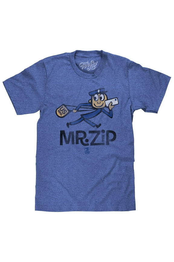 Faded U.S. Mail Mr Zip USPS Cartoon Mascot T-Shirt (Men's) (L)
