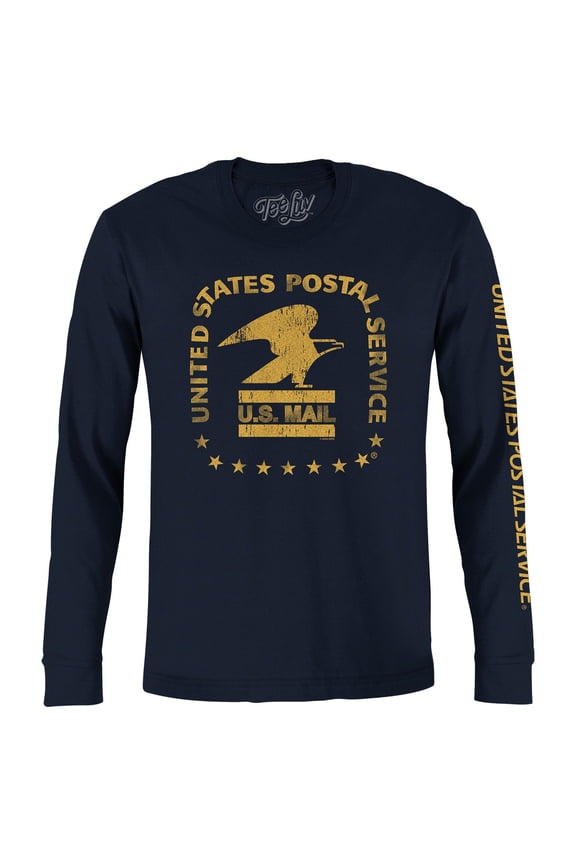 Men's Faded USPS U.S. Mail Eagle Logo Long Sleeve T-Shirt (XXL)