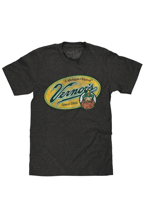 Men's Faded Vernor's Ginger Ale Soda Charcoal Heather Shirt (S)