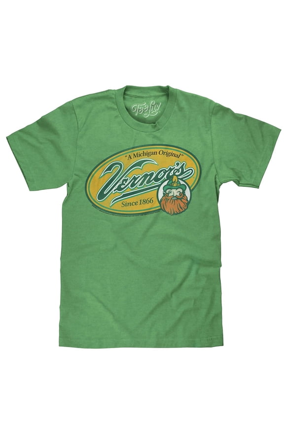 Men's Faded Vernor's Ginger Ale Soda Heather Kelly Shirt (L)
