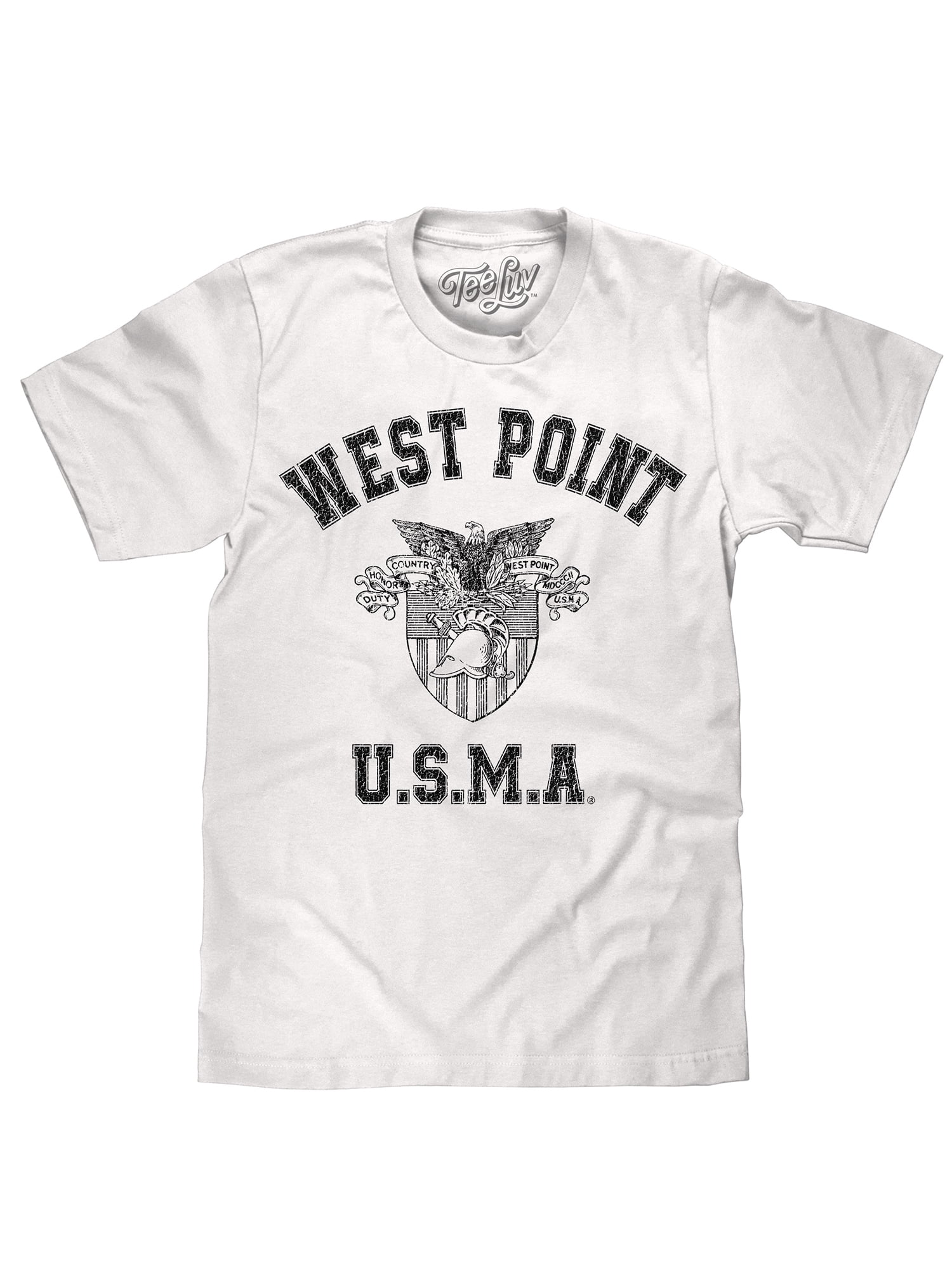 Tee Luv Men's Faded West Point United States Military Academy Logo Shirt (L)