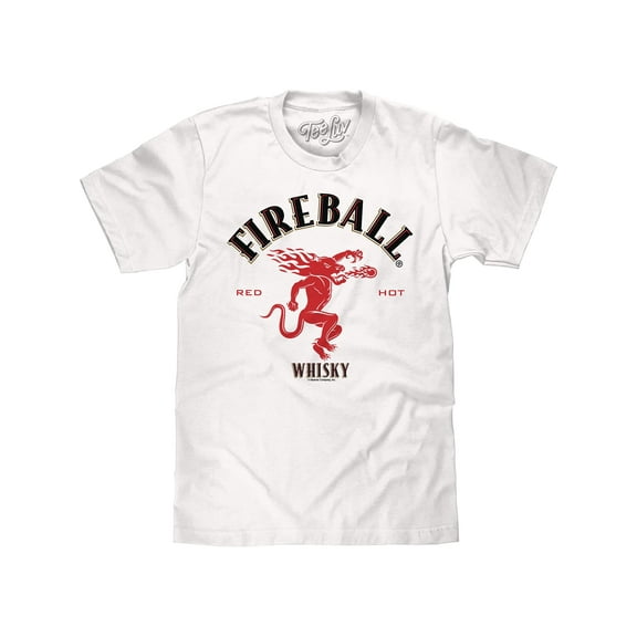 Tee Luv Men's Fireball Whisky Red Dragon Logo Shirt (L)