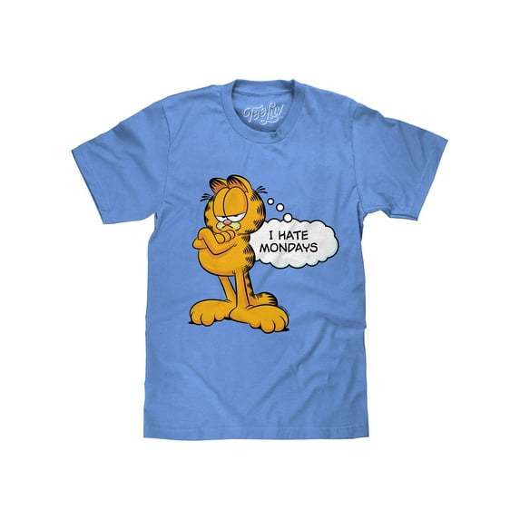 Tee Luv Men's Garfield I Hate Mondays Cartoon Character Shirt (M)