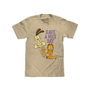 TEE LUV Men's Garfield and Odie Have A Nice Day Cartoon T-Shirt (M)