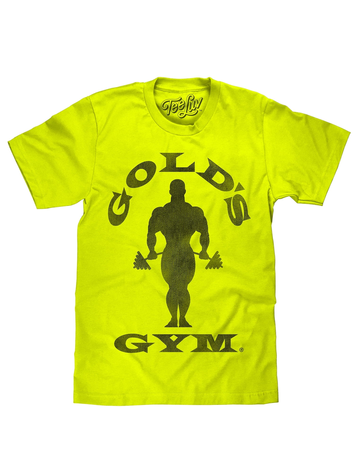 Tee Luv Men s Gold s Gym Strongman Logo T Shirt S Walmart Business Supplies