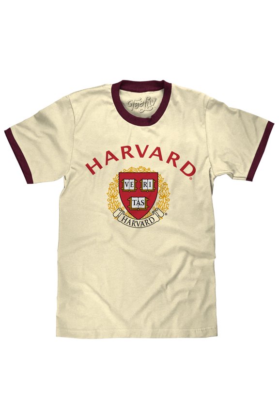 Men's Harvard University Veritas Ringer Shirt (M)