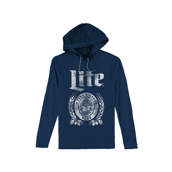 Tee Luv Men's Hooded Miller Lite Long Sleeve Beer Tee Shirt (S)