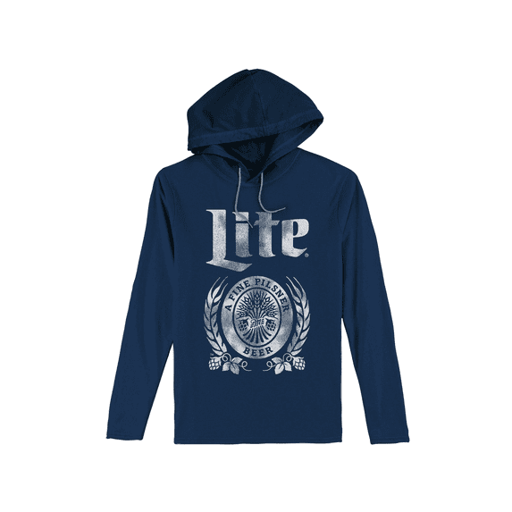 Tee Luv Men's Hooded Miller Lite Long Sleeve Beer Tee Shirt (XL)