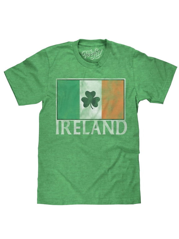 Ireland Shamrock Irish Flag Short Sleeve Faded Graphic T-Shirt (Men's) (L)