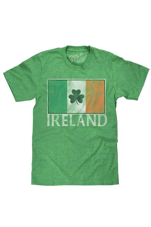 Ireland Shamrock Irish Flag Short Sleeve Faded Graphic T-Shirt (Men's) (S)