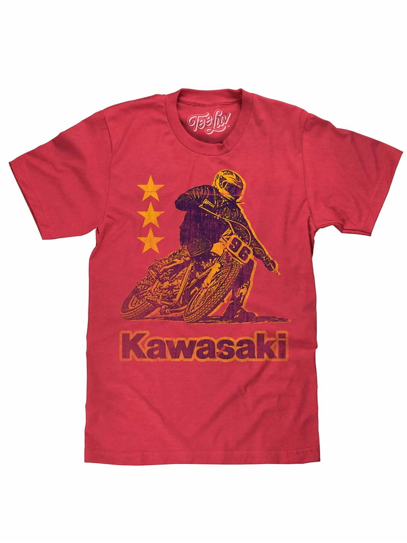tee luv kawasaki t-shirt - red kawasaki motorcycle shirt (large