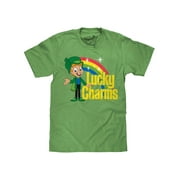 Tee Luv Men's Lucky Charms Cereal Cartoon Leprechaun T-Shirt (L)