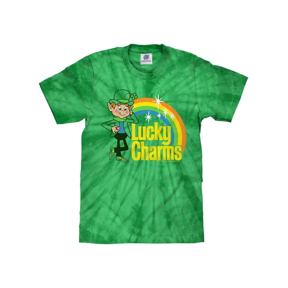 Tee Luv Lucky Charms Cereal Leprechaun Mascot Tie Dye T-Shirt (Men's) (L)