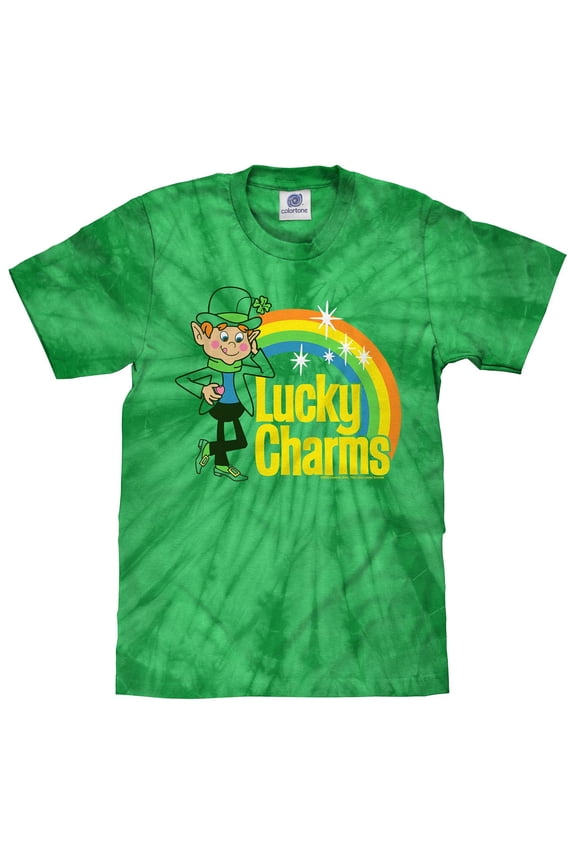 Lucky Charms Cereal Leprechaun Mascot Tie Dye T-Shirt (Men's) (L)