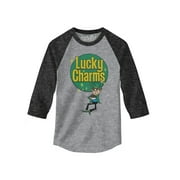 Tee Luv Mens Lucky Charms Raglan 3/4 Sleeve Cereal Shirt XXL