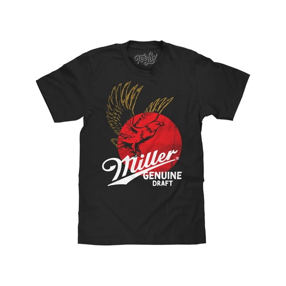 Tee Luv Men's Miller Genuine Draft Eagle Logo Beer Shirt (L)