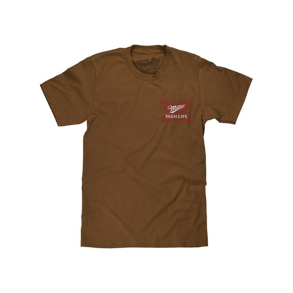 Tee Luv Men's Miller High Life Double Sided Beer Brand Logo T-Shirt (L)
