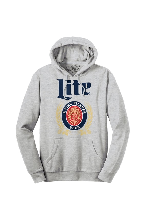 Miller Lite Beer Logo Athletic Heather Pullover Hoodie (Men's) (M)