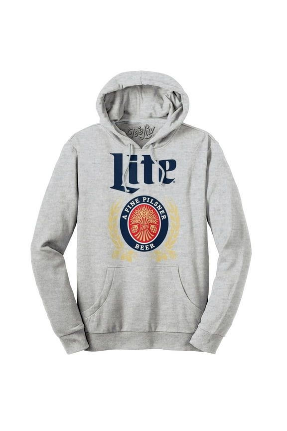 Miller Lite Beer Logo Athletic Heather Pullover Hoodie (Men's) (S)
