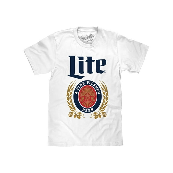 Tee Luv Miller Lite Beer Logo White Shirt (Men's) (L)