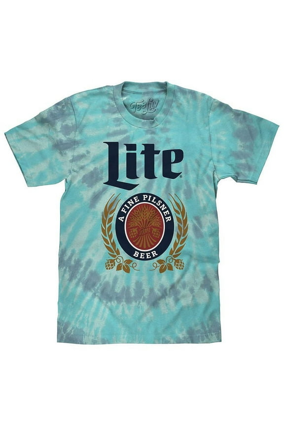Men's Miller Lite Beer Logo Tie Dye Shirt (L)