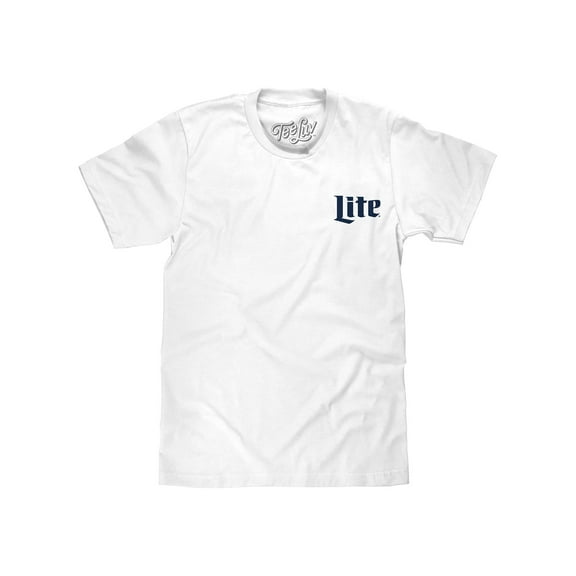 Tee Luv Men's Miller Lite Front and Back Light Beer Logo Shirt (L)