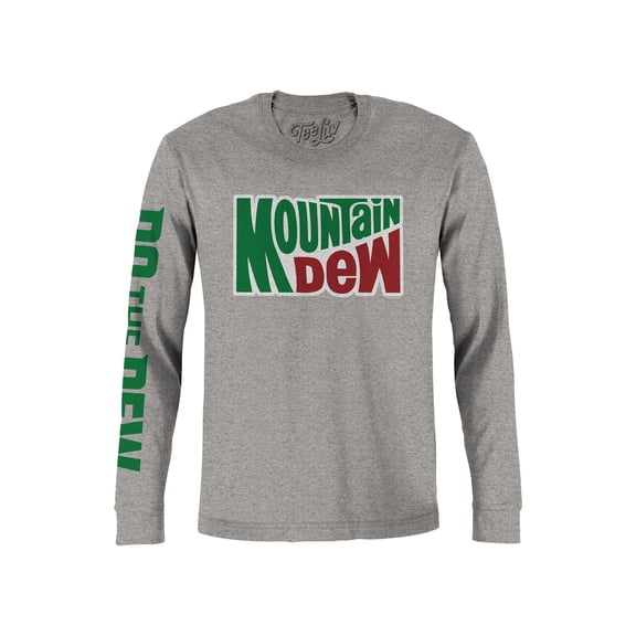 Tee Luv Men's Mountain Dew Long Sleeve Soda Logo Shirt (S)