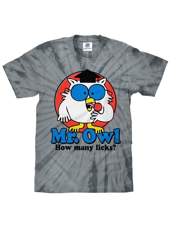 Mr Owl Tootsie Roll Pop Cartoon Character Tie Dye T-Shirt (Men's) (M)