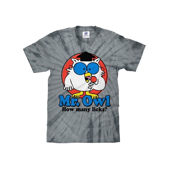 Tee Luv Mr Owl Tootsie Roll Pop Cartoon Character Tie Dye T-Shirt (Men's) (S)