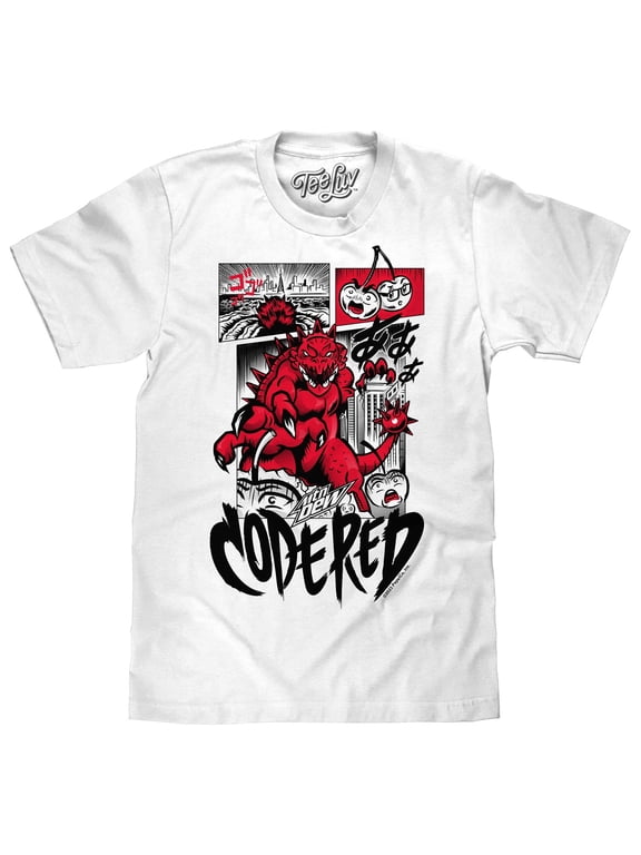 Men's Mtn Dew Code Red Soda Japanese Manga Shirt (M)