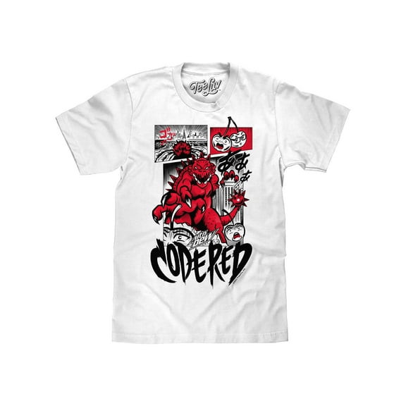 Tee Luv Men's Mtn Dew Code Red Soda Japanese Manga Shirt (XXL)