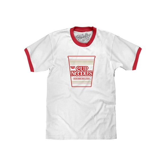 Tee Luv Men's Nissin Cup Noodles Ramen Ringer T-Shirt (S)