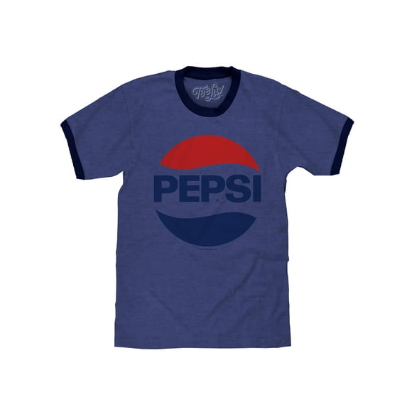 Tee Luv Men's Pepsi 70s Logo Ringer Tee Shirt (M)