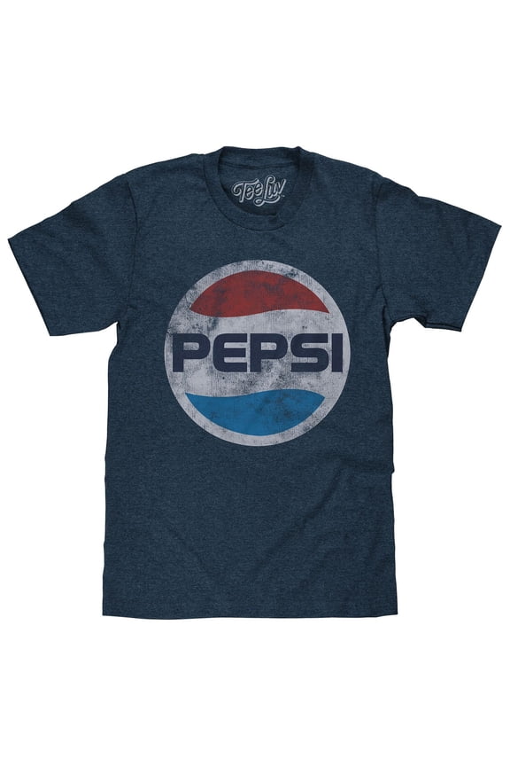 Pepsi Distressed 70s Logo Short Sleeve Navy Heather T-Shirt (Men's) (M)