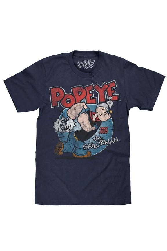 Popeye The Sailorman I Yam What I Yam Cartoon T-Shirt (Men's) (L)