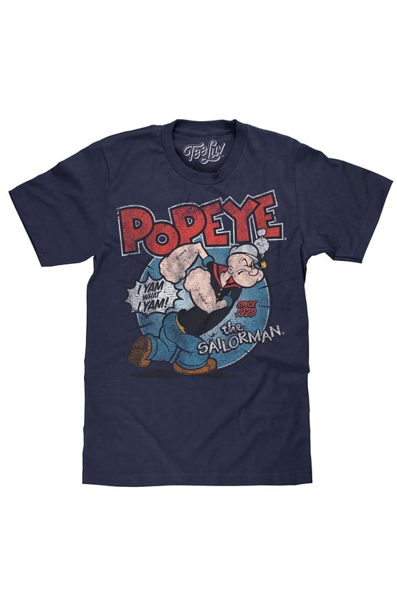 Popeye The Sailorman I Yam What I Yam Cartoon T-Shirt (Men's) (M)