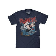 Tee Luv Men's Popeye The Sailorman Shirt - I Yam What I Yam Cartoon T-Shirt (S)
