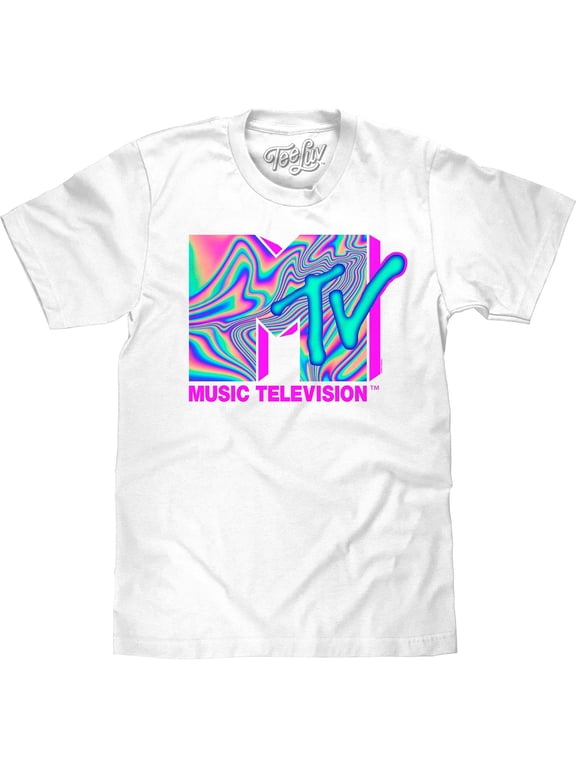 Psychedelic MTV Music Television Logo Shirt (Men's) (L)