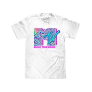 Tee Luv Mens Psychedelic MTV Logo Shirt S