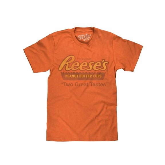 Tee Luv Reese's Peanut Butter Cups Two Great Tastes Vintage Candy Orange Heather T-Shirt (Men's) (L)