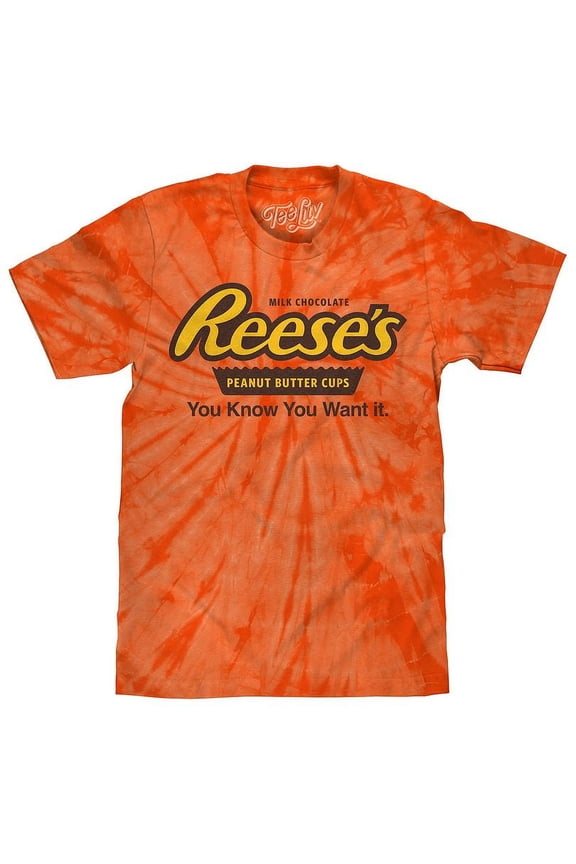 Men's Reese's Peanut Butter Cups You Know You Want It Candy Tie Dye Shirt (XL)
