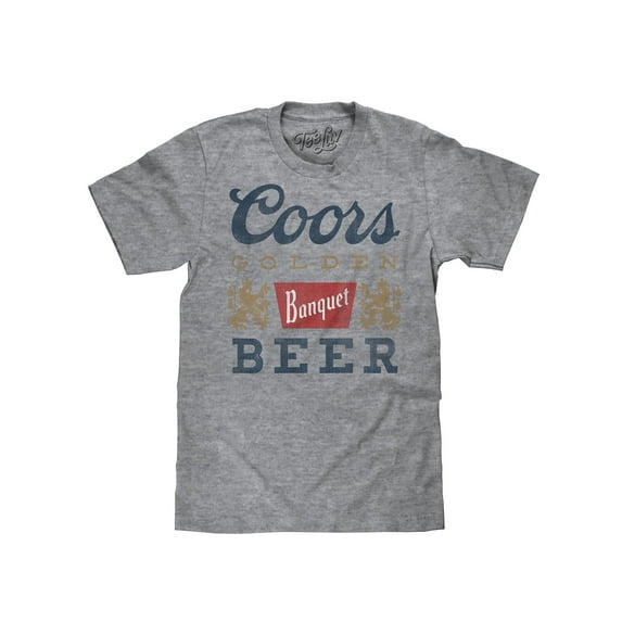 Tee Luv Coors Banquet Faded Beer Logo Graphite Snow Heather T-Shirt (Men's) (XXL)