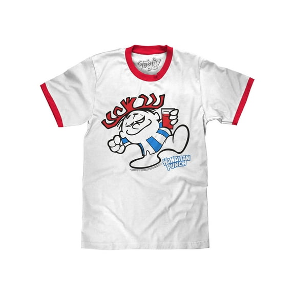 Tee Luv Men's Retro Hawaiian Punch Ringer T-Shirt (L)