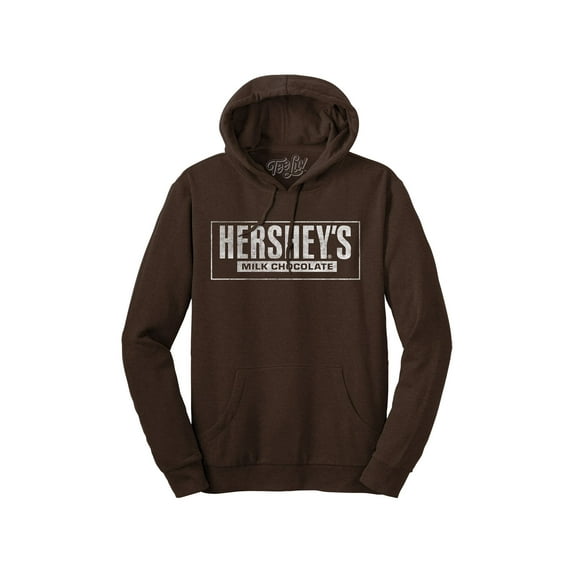 Tee Luv Men's Retro Hershey's Milk Chocolate Logo Hoodie (M)