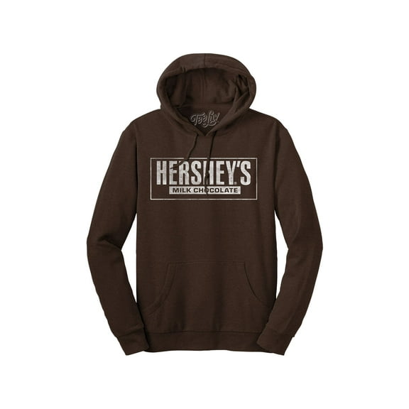 Tee Luv Men's Retro Hershey's Milk Chocolate Logo Hoodie (XXL)