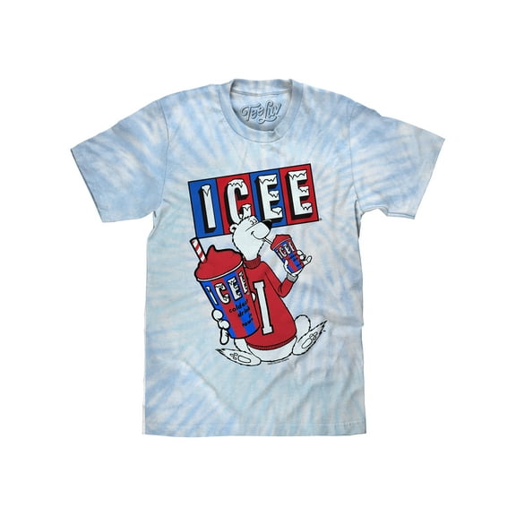 Tee Luv Men's Retro ICEE Polar Bear Logo Tie Dye T-Shirt (3XL)