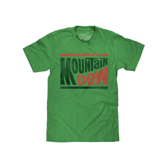 Tee Luv Mountain Dew Retro Soda Logo Short Sleeve Kelly Heather T-Shirt (Men's) (L)