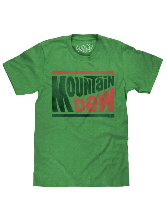 Mountain Dew Retro Soda Logo Short Sleeve Kelly Heather T-Shirt (Men's) (L)