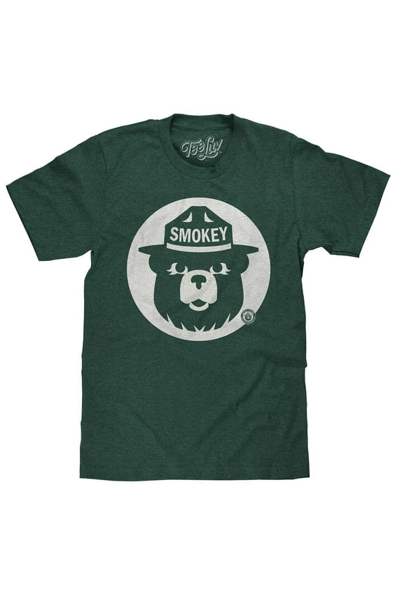 Men's Retro Smokey Bear Animal Mascot Short Sleeve Shirt (L)