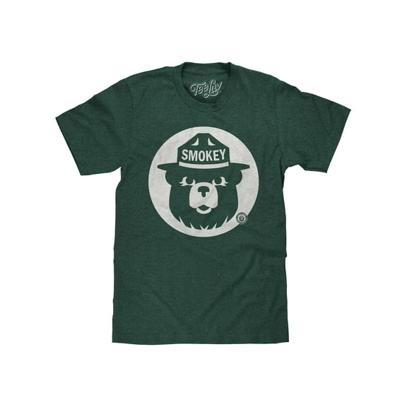Tee Luv Men's Retro Smokey Bear Animal Mascot Short Sleeve Shirt (M)